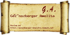 Günszberger Amelita névjegykártya